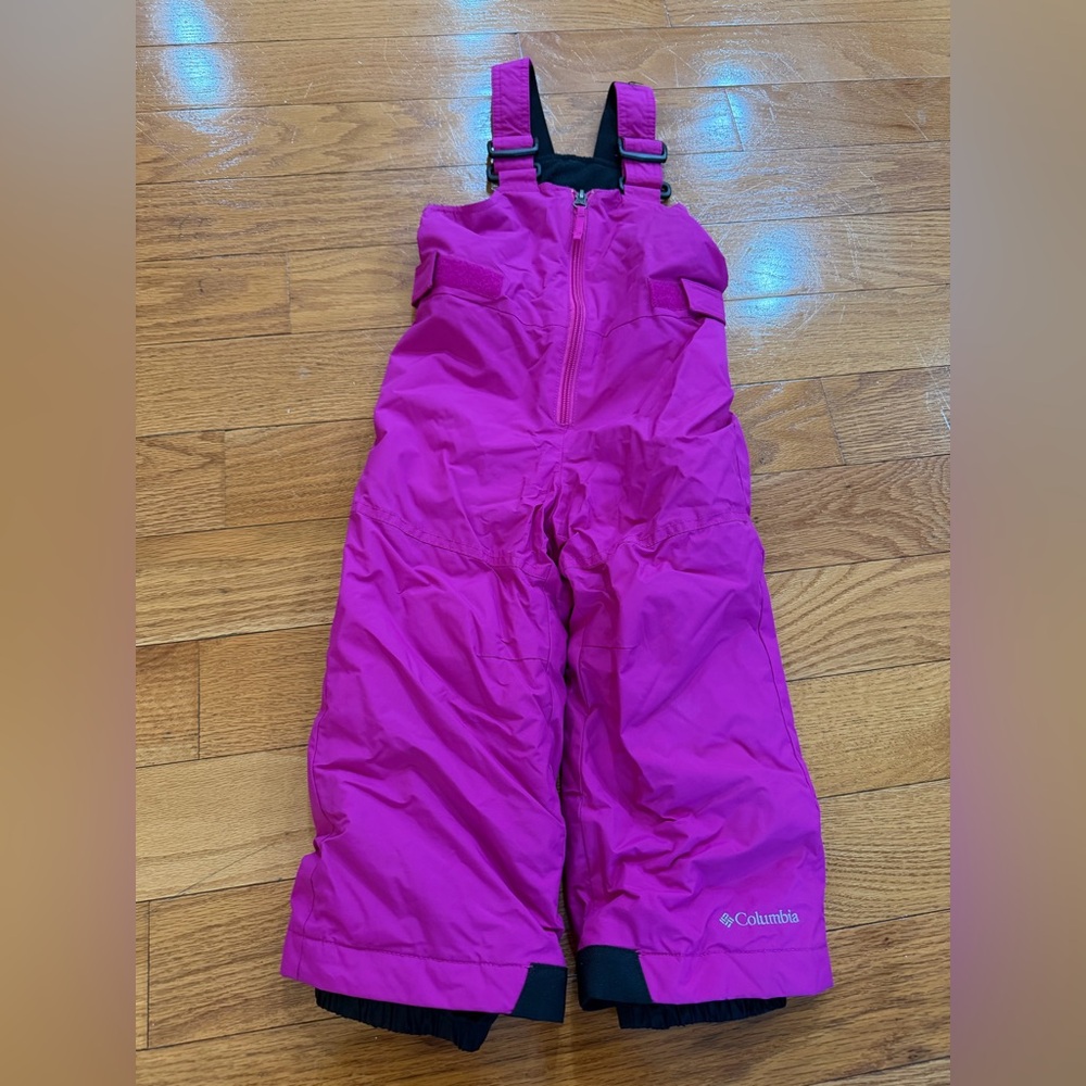 Columbia Bright Pink Kids Snow Bibs